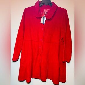 NEW April Cornell Women's Scarlett Red Corduroy Farmer Coat Plus 2x SOLD OUT